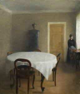 Innenraum, das Esszimmer in Hammershøis Elternhaus, Frederiksberg Allé, 1891