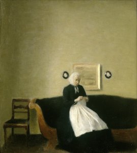 Innenraum mit der Mutter des Künstlers