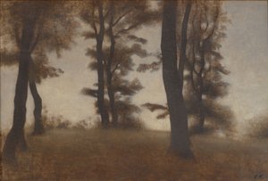 Baumstämme. Arresødal bei Frederiksværk, Nordseeland von Vilhelm Hammershøi