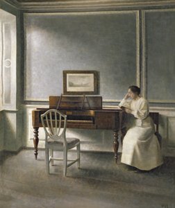 Frau liest am Klavier, 1907 von Vilhelm Hammershoi
