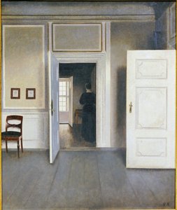 Frau in einem Innenraum, Strandgrade 30, 1901 von Vilhelm Hammershoi