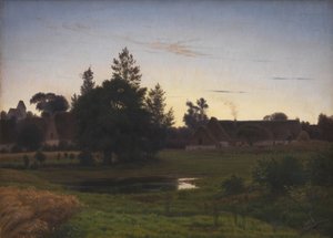 Nach Sonnenuntergang am Rande eines Dorfes von Vilhelm Kyhn