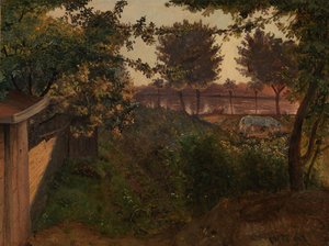 Hinter dem Garten des Künstlers an der Farimagsvej bei St. Jørgens Sø von Vilhelm Kyhn