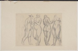 Vier stehende weibliche Modelle von Vilhelm Lundstrøm