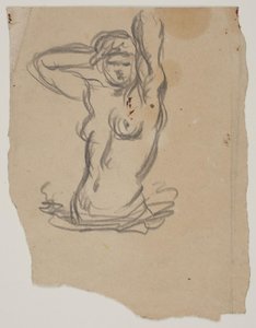 Weibliche Figur, Halbfigur, die ihr Haar ordnet von Vilhelm Lundstrøm