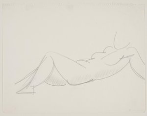 Liegendes weibliches Modell, Beine nach links von Vilhelm Lundstrøm