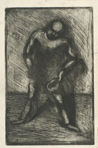 Mann mit gespreizten Beinen und Hut in der Hand von Vilhelm Lundstrøm