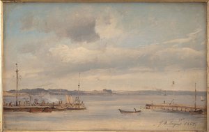 Ein Bootshafen. Humlebæk, Seeland von Vilhelm Petersen
