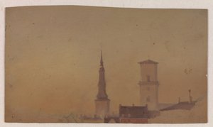 Studie der Türme der Petri-Kirche und der Kathedrale Unserer Lieben Frau von Vilhelm Petersen