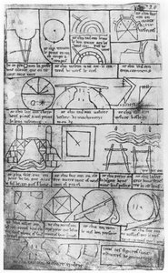 Faksimile-Kopie von Ms Fr 19023 fol.20 Geometrische Figuren für den Bau von Gebäuden