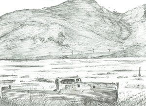 Boot auf trockenem Land, Isle of Mull, 2007 von Vincent Alexander Booth