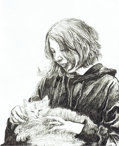 Mädchen und Katze, 2022