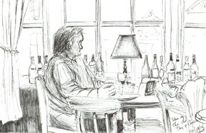 Mann in einer Kneipe nach dem Essen, 2006 von Vincent Alexander Booth