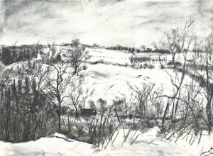 Schnee über Land bei Osmotherley von Vincent Alexander Booth