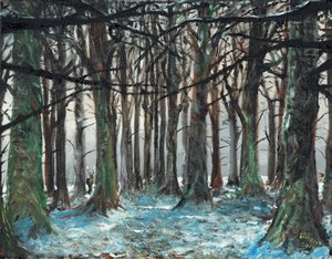 Hirsch und Läufer Lyme Park, 2016 von Vincent Alexander Booth