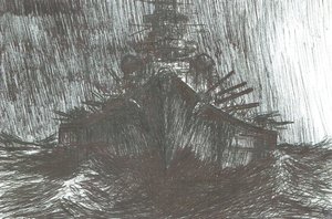 Tirpitz bei schwerem Wetter 1942
