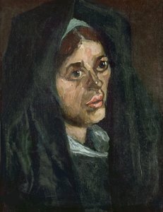 Kopf einer Bäuerin in einem grünen Schal, 1885 von Vincent van Gogh