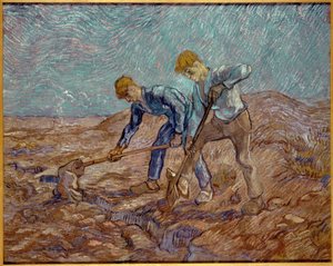 Zwei Bauern graben nach Hirse, 1889