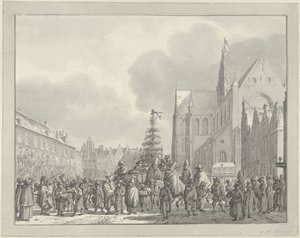 Ankunft der Franzosen auf dem Grote Markt in Haarlem, 1795 von Vincent Jansz. van der Vinne