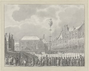 Abschaffung des Stadthalteramts auf dem Grote Markt in Haarlem, 1795 von Vincent Jansz. van der Vinne