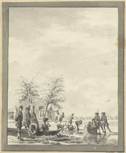 Eisvergnügen auf dem Buiten Spaarne bei Haarlem bei der Herberge von Vincent Jansz. van der Vinne