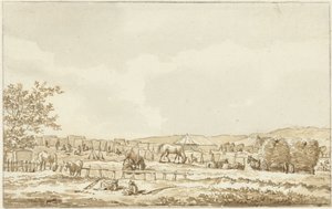 Militärlager auf dem Droogberg in Overveen, 19. September 1787 von Vincent Jansz. van der Vinne