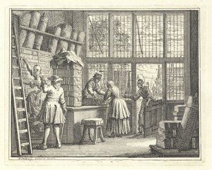 Innenraum eines Stoffladens von Vincent Laurensz. van der Vinne (II)