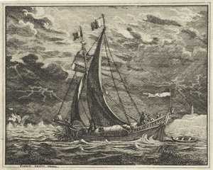 Schiff bei unheilvollem Wetter
