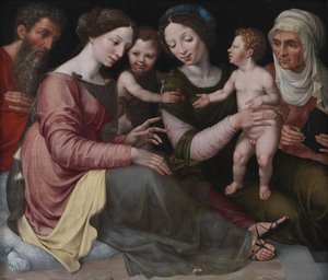 Die Heilige Familie mit dem kleinen Johannes, der heiligen Elisabeth und der heiligen Anna