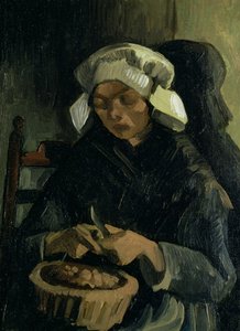 Ein Bauer aus Neunen beim Kartoffelschälen, 1885 von Vincent van Gogh
