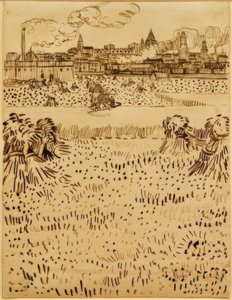 Blick auf Arles über die Kornfelder von Vincent van Gogh