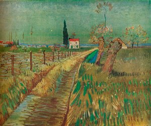 Hütte unter Feldern, ca. 1890 von Vincent van Gogh