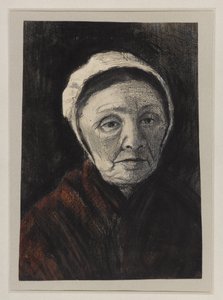 Kopf einer alten Frau in einer Scheveninger Kappe, 1882-83