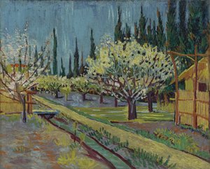 Obstgarten, gesäumt von Zypressen von Vincent van Gogh