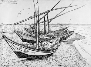 Segelboote in Saintes-Maries von Vincent van Gogh