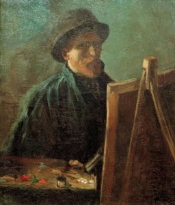 Selbstbildnis mit dunklem Fellhut vor der Staffelei von Vincent van Gogh