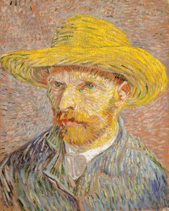 Selbstporträt mit Strohhut, Rückseite: Die Kartoffelschälerin, 1887 von Vincent van Gogh