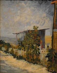 Schuppen in Montmartre mit Sonnenblume, 1887 von Vincent van Gogh