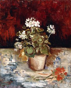 Stillleben mit Geranientopf, 1886 von Vincent van Gogh