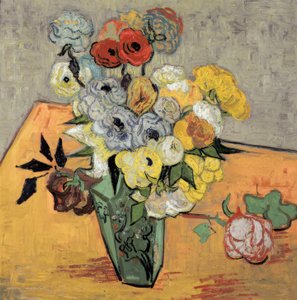 Stillleben mit japanischer Vase, Rosen und Anemonen von Vincent van Gogh