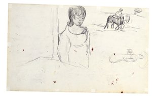 Studien von Frau und Bauernlandschaft