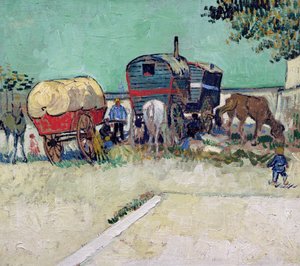 Die Karawanen, Zigeunerlager bei Arles von Vincent van Gogh