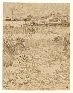 Blick von den Weizenfeldern von Vincent van Gogh