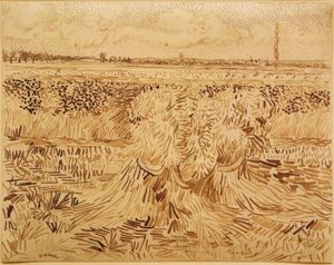 Weizenfeld mit Kornbündel von Vincent van Gogh