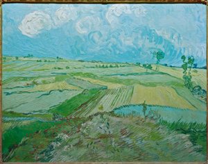 Weizenfelder in Auvers mit Regenwolken