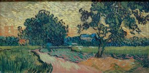 Zwei Birnbäume und das Schloss von Auvers von Vincent van Gogh