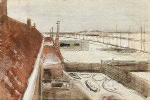 Blick aus dem Fenster von Vincents Atelier im Winter II (1883)