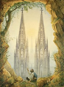 Vision der vollendeten Türme des Kölner Doms, 1861 von Vincenz Statz