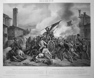 Die Schlacht von Albergo della Campana in Mestre am 27. Oktober 1848 während der Belagerung von Venedig 1848-9