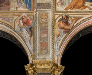 Zentrales Schiff, Plume Vierte und Fünfte Campata Nord, Vincenzo Campi 1573, Büsten mit Propheten von Vincenzo Campi